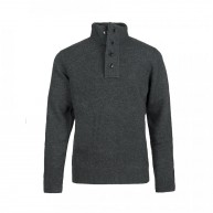 Sweater Patch Half Zip, Charcoal