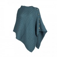 Ladies cape buttoned, Teal