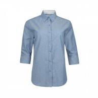 Shirt 3/4 sleeve oxford, Sky