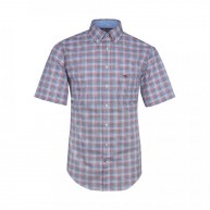 Shirt short sleeve check small , Red