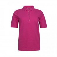 Polo shirt pearl button , Rich Rose