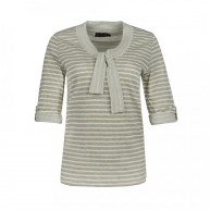 Tie V - neck shirt stripes , Khaki