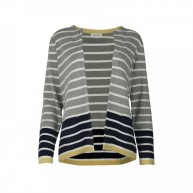 Cardi stripe contrast , Light grey