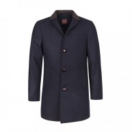 Mens Coat Herringbone , Navy