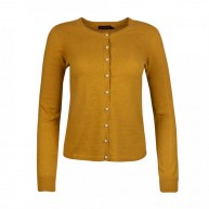 Cardigan Pearl Button , Mustard