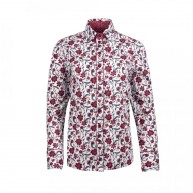 Shirt Flower Burgundy, Burgundy