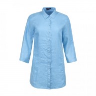 Shirt Linen Long, Aqua