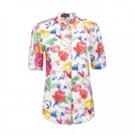 Shirt Floral Short Sleeve , Pink