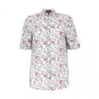 Shirt Flower Short Sleeve, Pink