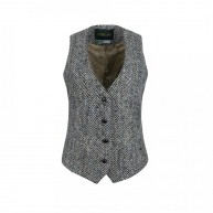 Gilet Herringbone , Black/White