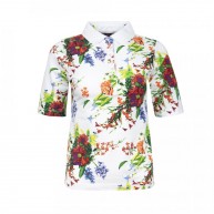 Ladies Polo Flower , White