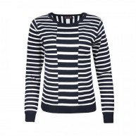 Ladies Sweater Stripe, Navy