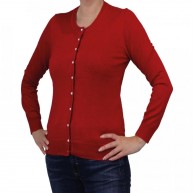 JOHN BARDALE Cardigan pearl cotton / wool, Red