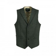 Gilet Herringbone, Olive