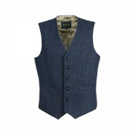 Gilet Herringbone, Navy