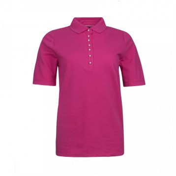 Polo shirt pearl button , Rich Rose