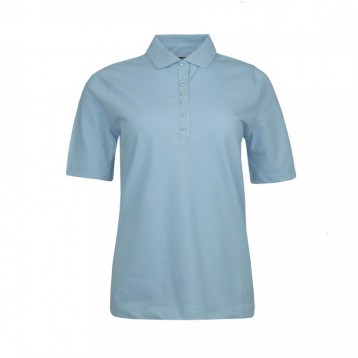 Polo shirt pearl button , Sky