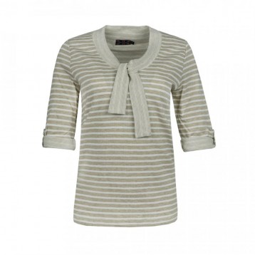 Tie V - neck shirt stripes , Khaki