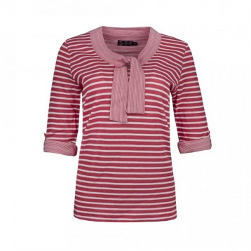 Tie V - neck shirt stripes , Red