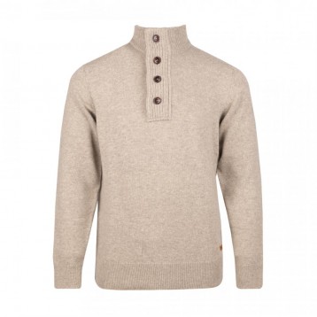 Sweater Patch Half Zip, Stone