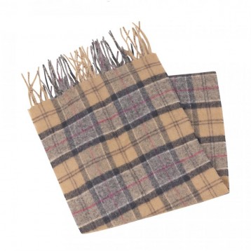 Scarf Tartan Dress , Beige