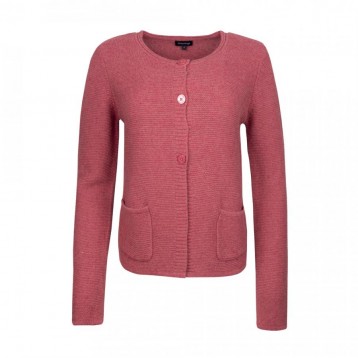 Crew Neck Cardigan 3 Buttons, Pink