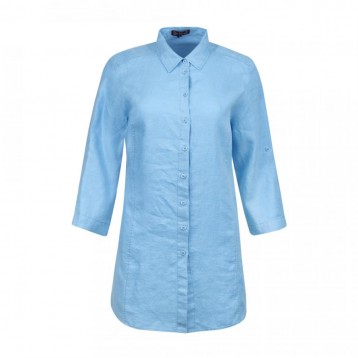 Shirt Linen Long, Aqua