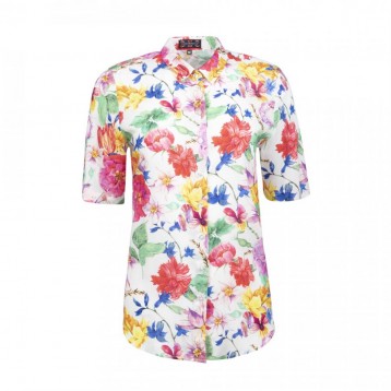 Shirt Floral Short Sleeve , Pink