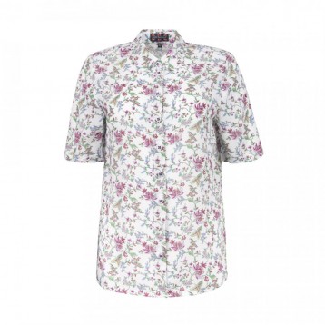 Shirt Flower Short Sleeve, Pink