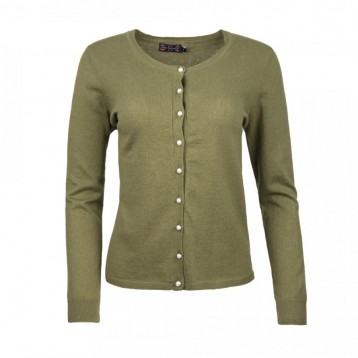 Cardigan Pearl Button , Olive