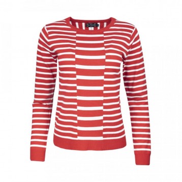 Ladies Sweater Stripe, Red