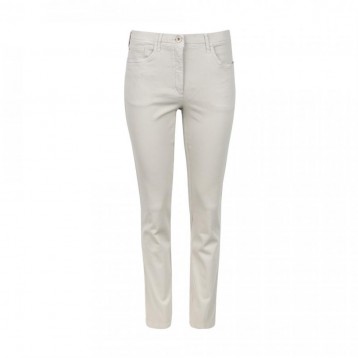 Denim Trousers Cropped, Beige