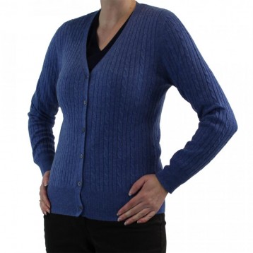 JOHN BARDALE V-neck cable cardigan, Nautical