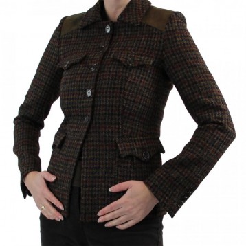 Jacket Dogtooth Minna, Brown