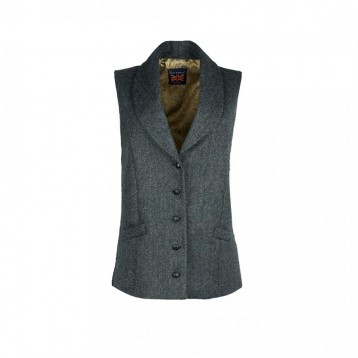 JOHN BARDALE Gilet Herringbone, Navy