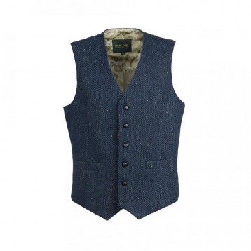 Gilet Herringbone, Navy