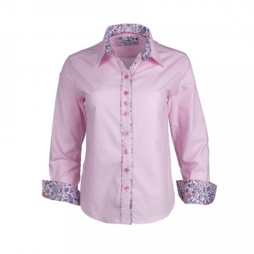 Shirt Oxford flower, Pink