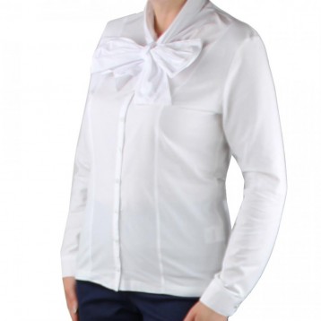 Shirt with Bow, White