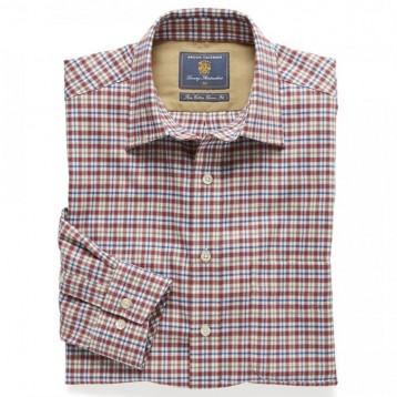 Shirt brushed check, Red