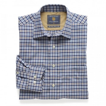 Shirt brushed check, Navy