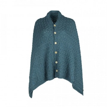 Ladies cape buttoned, Teal